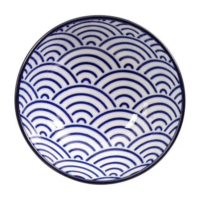 Blau / Weißer Saucenschale Wellen - Nippon Blau - 9,5 x 3 cm