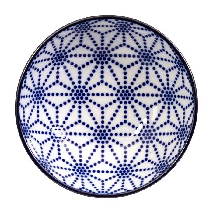 Blau / Weißer Teller Stern - Nippon Blau - 9,5 x 3 cm