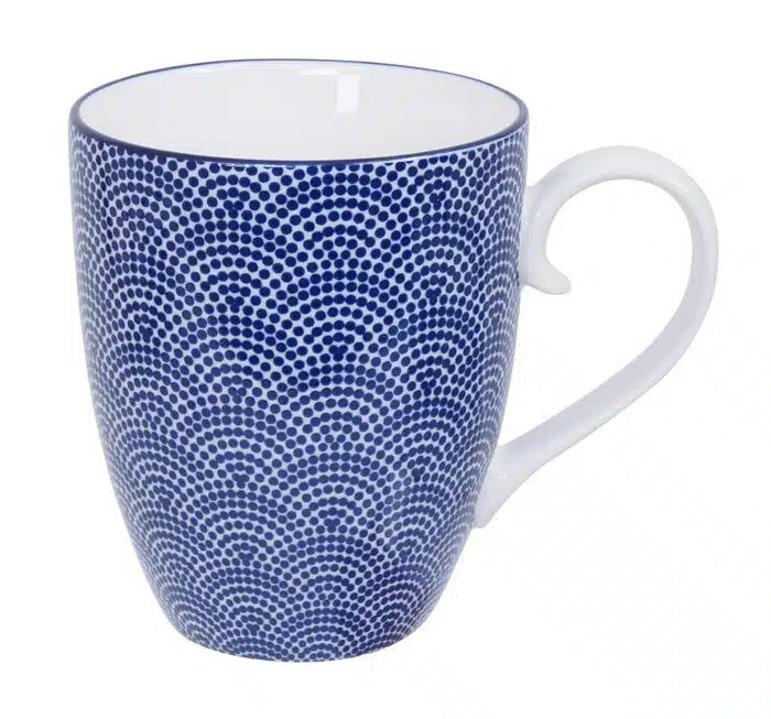 Blau / Weiße Becher Punkte - Nippon Blau - 8,5 x 10,2 cm 380 ml
