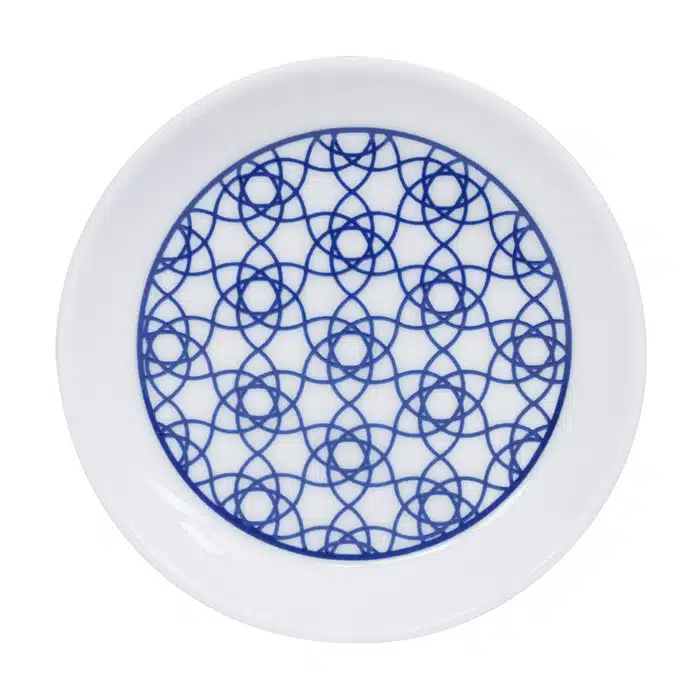 Blau / Weiße Teespitze Streifen - Nippon Blau - 9 x 1,5 cm