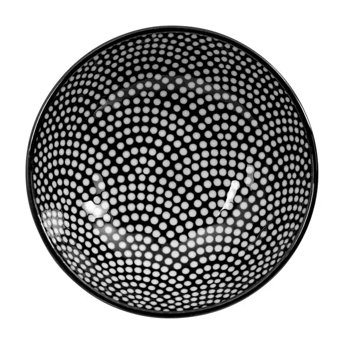Schwarz / Weißer Teller Punkte - Nippon Schwarz - 9,5 x 3 cm