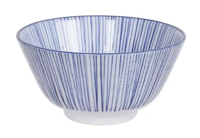 Blau / Weiße Schalen Linien - Nippon Blau - 12 x 6,4 cm 300ml