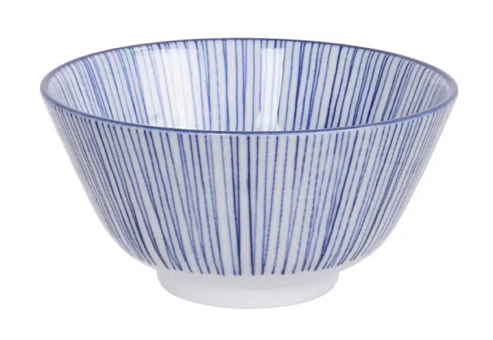 Blau / Weiße Schalen Linien - Nippon Blau - 12 x 6,4 cm 300ml