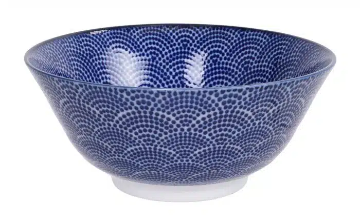 Blau / Weiße Schüssel Punkte - Nippon Blau - 15,2 x 6,7 cm 500 ml