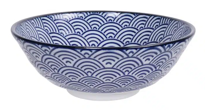 Blau / Weiße Schüssel Wellen - Nippon Blau - 21 x 7,8 cm 1000 ml