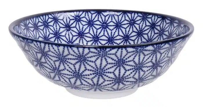 Blau / Weiß Schüssel Stern - Nippon Blau Wellen - 21 x 7,8 cm 1000 ml