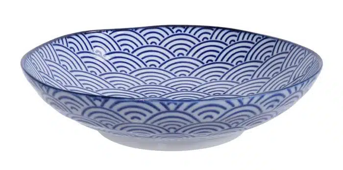 Blau / Weißer Teller Wellen - Nippon Blau - 21 x 5,2 cm