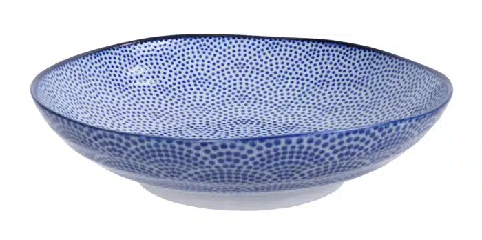 Blau / Weißer Teller Punkte - Nippon Blau - 21 x 5,2 cm