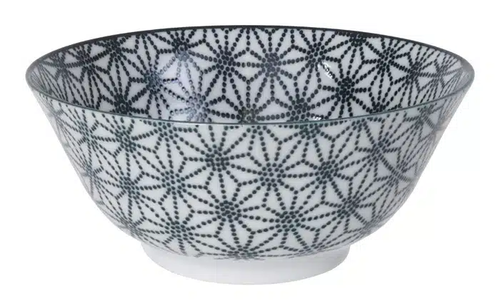 Schwarz-Weiß-Schüssel Sternmuster - Nippon Schwarz - 15,2 cm x 6,7 cm 500 ml