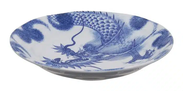 Blauer Teller - Drache - 25,3 x 5,2 cm