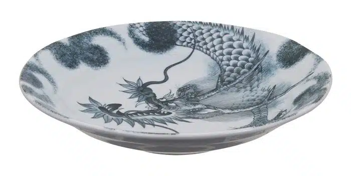 Schwarzer Teller - Drache - 25,3 x 5,2 cm