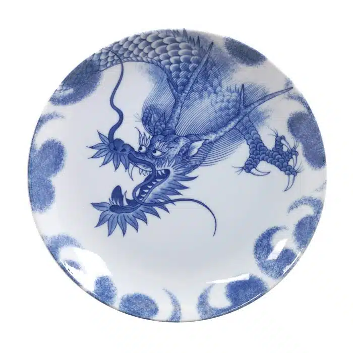 Blauer Teller - Drache - 25,3 cm