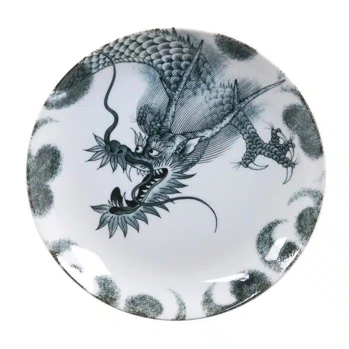 Schwarzer Teller - Drache - 25,3 cm