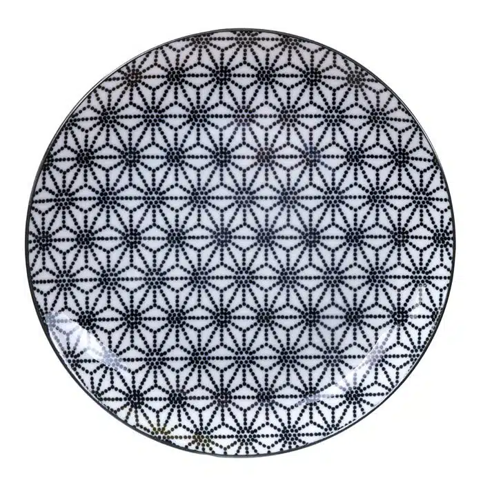 Schwarz / Weißer Teller Stern - Nippon Schwarz - 20,6 x 2,2 cm