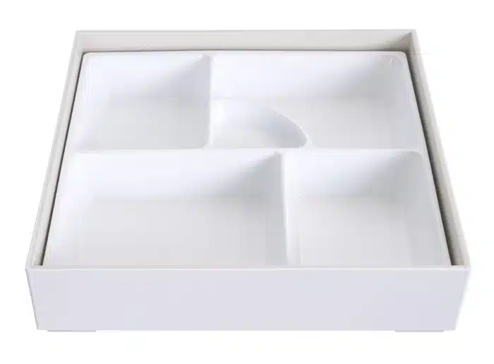 Weiße Bento Box - Lackware - 25,5 x 25,5 cm