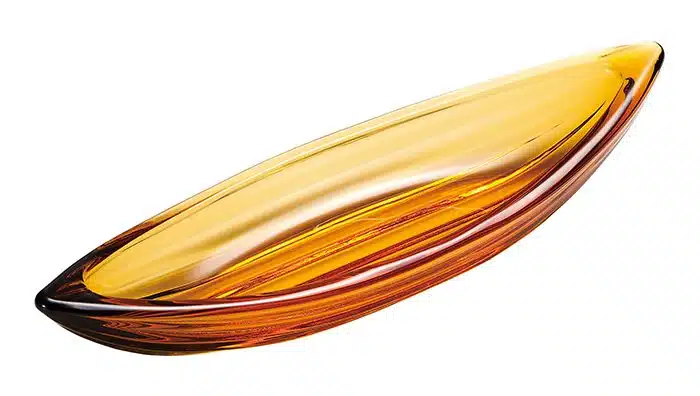 Gelbe Glasschale - 16,2 x 2,3 cm
