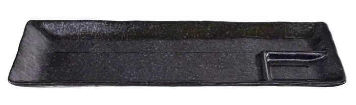 Schwarzer rechteckiger Servierteller - Große Teller - 33,2 x 10,5 cm