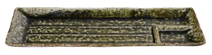 Grüner rechteckiger Servierteller - Große Teller - 33,2 x 10,5 cm