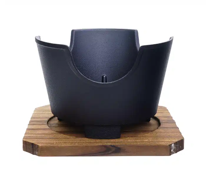 Schwarzer Untersetzer für den Topf - 12 cm