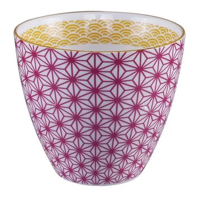Rosa / Weiße Teetasse - Star Wave - 9,8 x 8,5 cm 350 ml