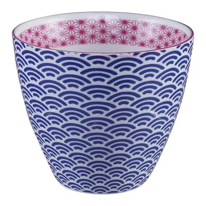 Blau / Weiße Teetasse - Star Wave - 9,8 x 8,5 cm 350 ml
