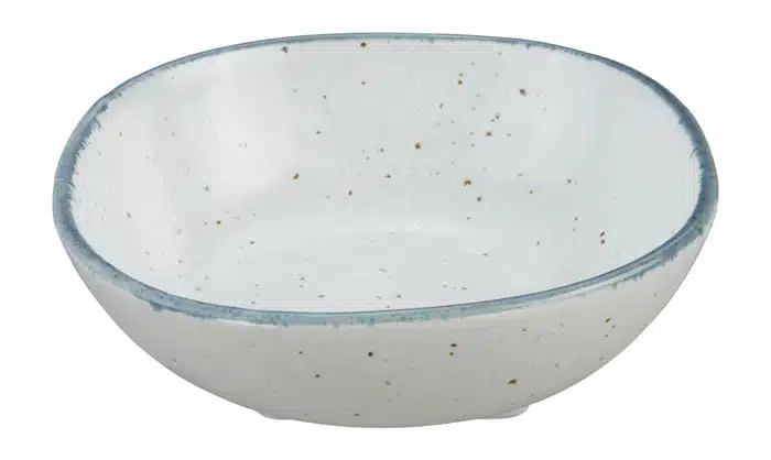 Weiß / Blaue  ovale Schüssel - 9 x 3 cm