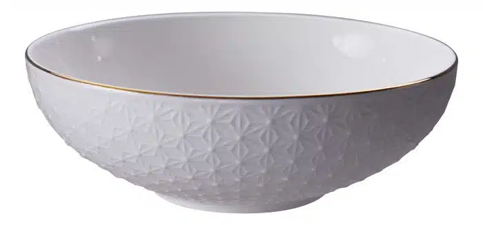Weiß / Goldene Schale Sterne - Nippon Weiß - 19 x 5,5 cm 780ml
