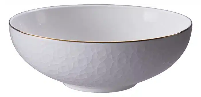 Weiß / Goldene Schale Streifen - Nippon Weiß - 19 x 5,5 cm 780ml