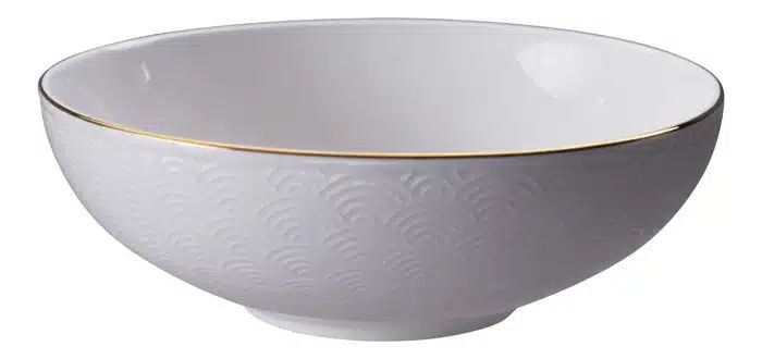 Weiß / Goldene Schale Wellen - Nippon Weiß - 19 x 5,5 cm 780 ml