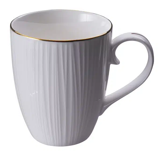 Weiß / Goldenes Becher Linien - Nippon Weiß - 8,5 x 10,2 cm 380 ml