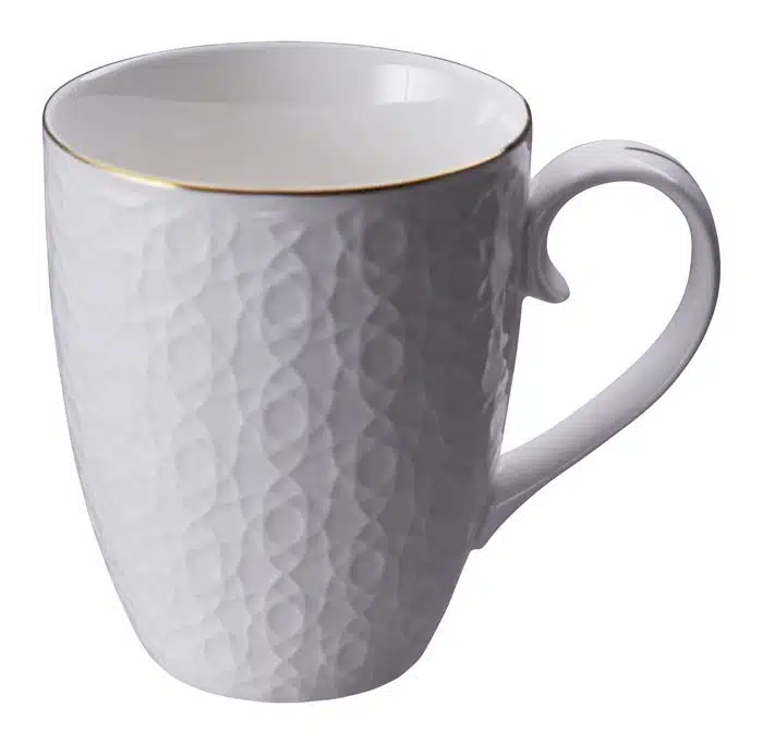 Weiß / Goldener Becher Streifen - Nippon Weiß - 8,5 x 10,2 cm 380 ml