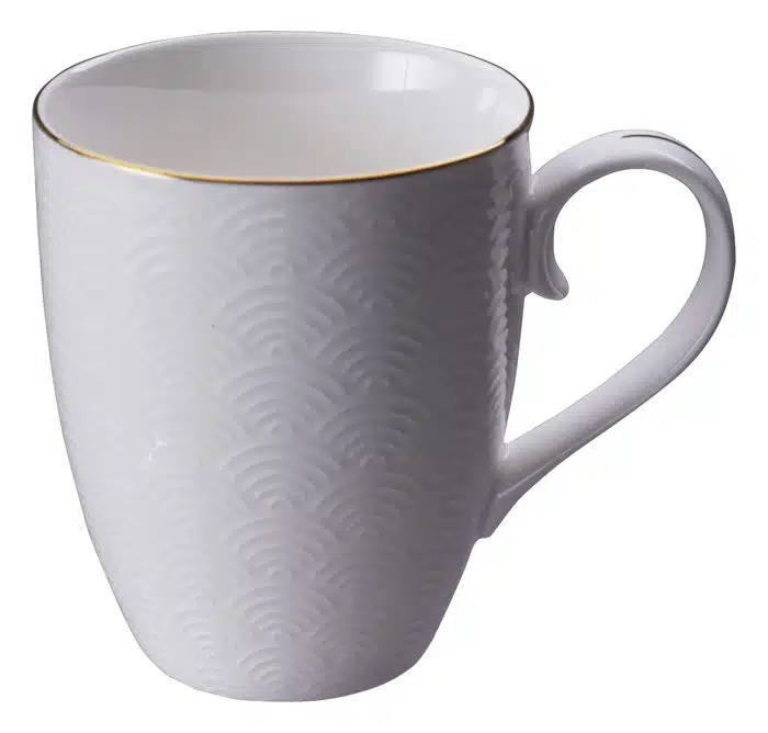 Weiß / Goldener Becher Wellen - Nippon Weiß - 8,5 x 10,2 cm 380 ml