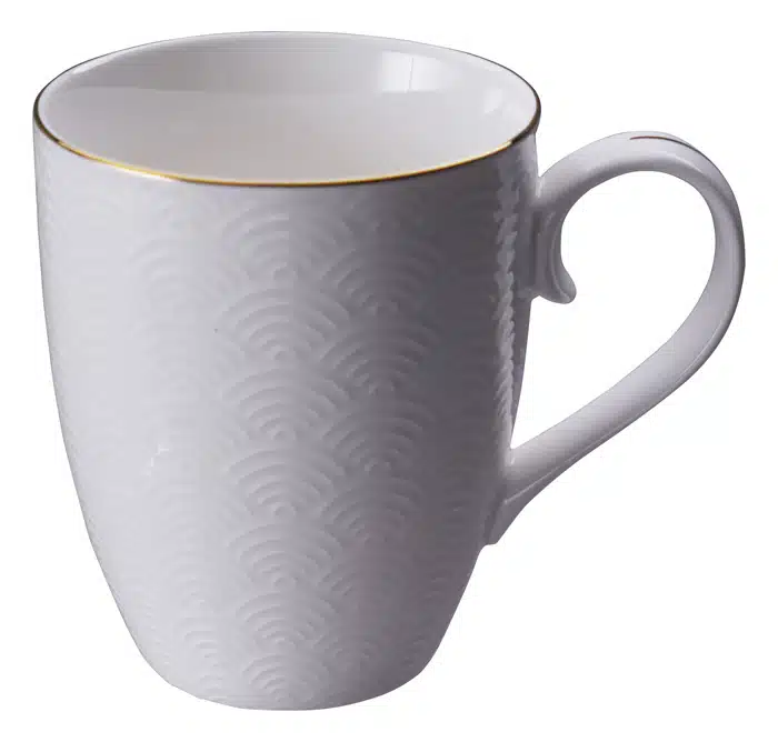 Weiß / Goldener Becher Wellen - Nippon Weiß - 8,5 x 10,2 cm 380 ml