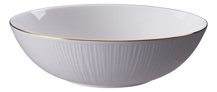 Weiß / Goldene Schale Linien - Nippon Weiß - 23 x 6,5 cm 1300ml