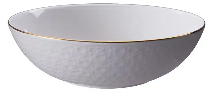 Weiß / Goldene Schale Streifen - Nippon Weiß - 23 x 6,5 cm 1300ml