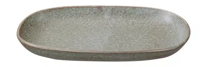 Grüner rechteckiger Teller - Vert Sauge - 19 x 13 x 2,4 cm