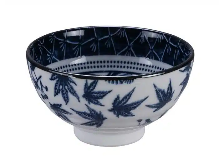 Gingko Blau / Weiße Schüssel - Flora Japonica - 12 x 6,3 cm 300 ml