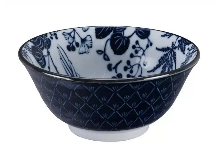 Blau / Weiße Schüssel Kranich - Flora Japonica - 14,8 x 7 cm 500 ml