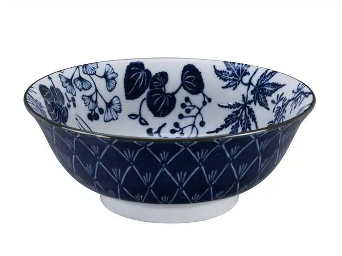 Blau / Weiße Schüssel Kranich - Flora Japonica - 20,3 x 8 cm 1000 ml