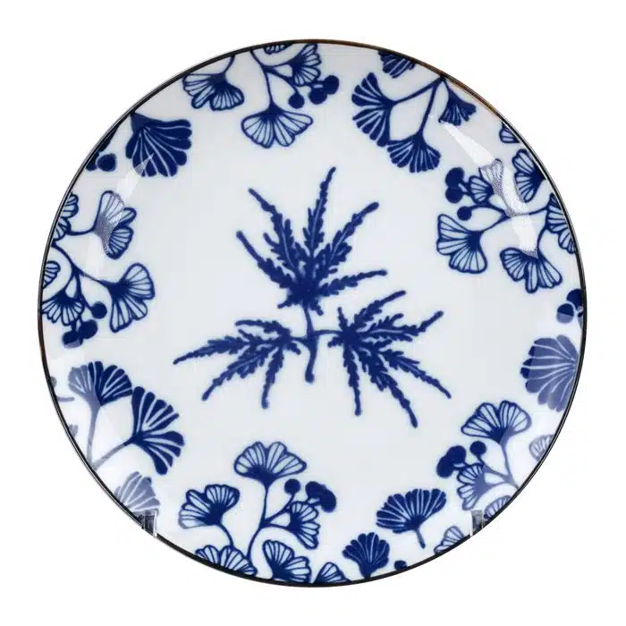 Blau / Weißer Teller Ahorn - Flora Japonica - 20,6 x 2,2 cm