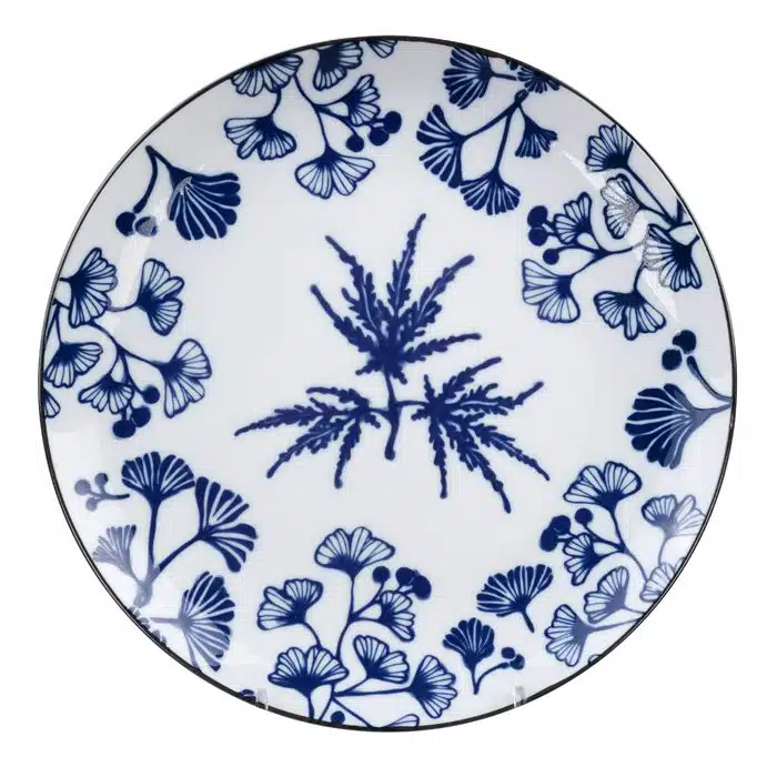 Blau / Weißer Teller Ahorn - Flora Japonica - 25,7 x 3 cm