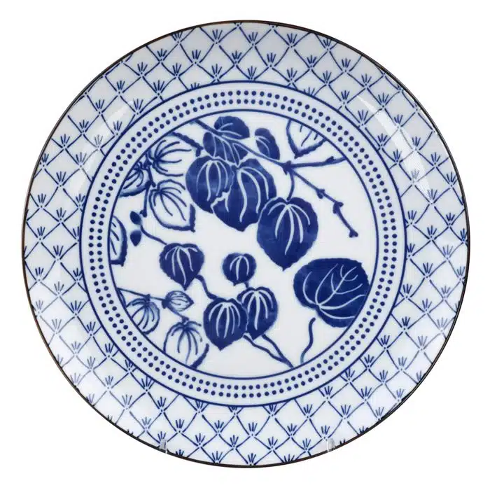 Blau / Weißer Teller Efeu - Flora Japonica - 25,7 x 3 cm