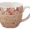 Rosa / Weiße handgemachte Tasse - 8,7 x 8 cm 300 ml