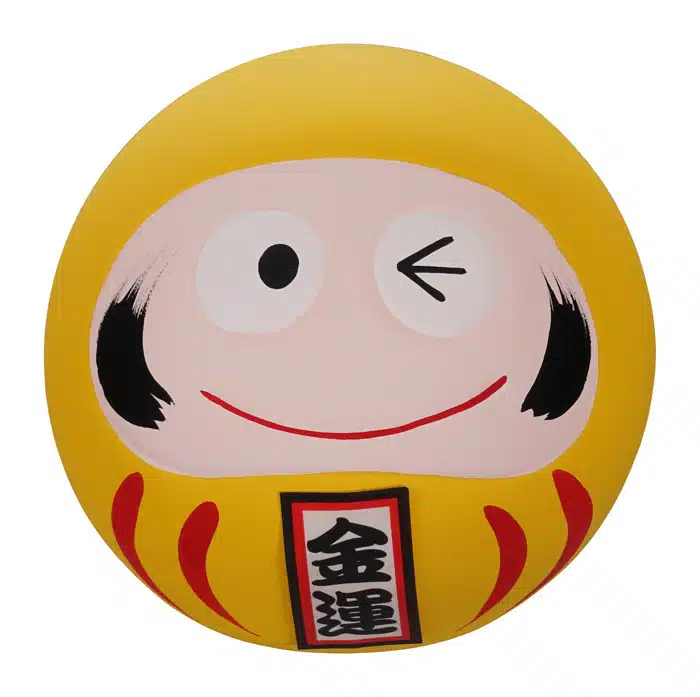 Gelbe Daruma Puppe - 6 x 6 x 6 cm