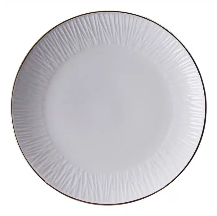Weiß / Goldenes Kuchenbrett Linien - Nippon Weiß - 15cm