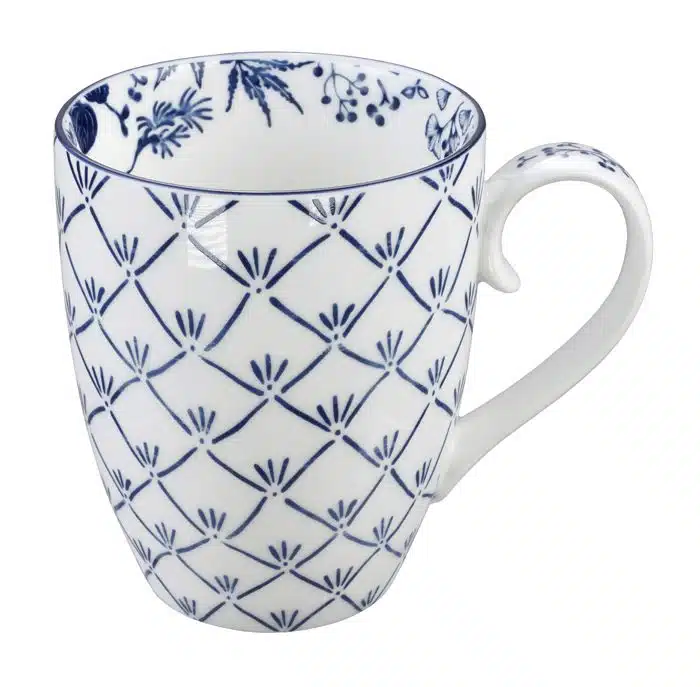 Blau / Weißer Becher Ahorn - Flora Japonica - 8,5 x 10,2 cm 380ml