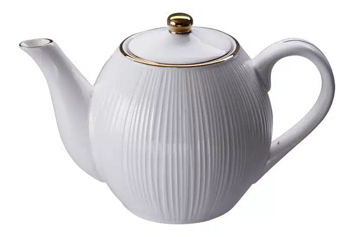 Weiß / Goldene Teekanne Linien - Nippon Weiß - 24 x 16,5 cm 1300ml