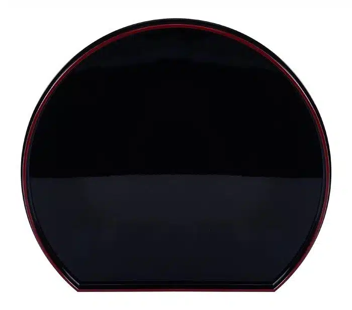 Schwarz / Rotes halbes Tablett - Lackware - 33cm