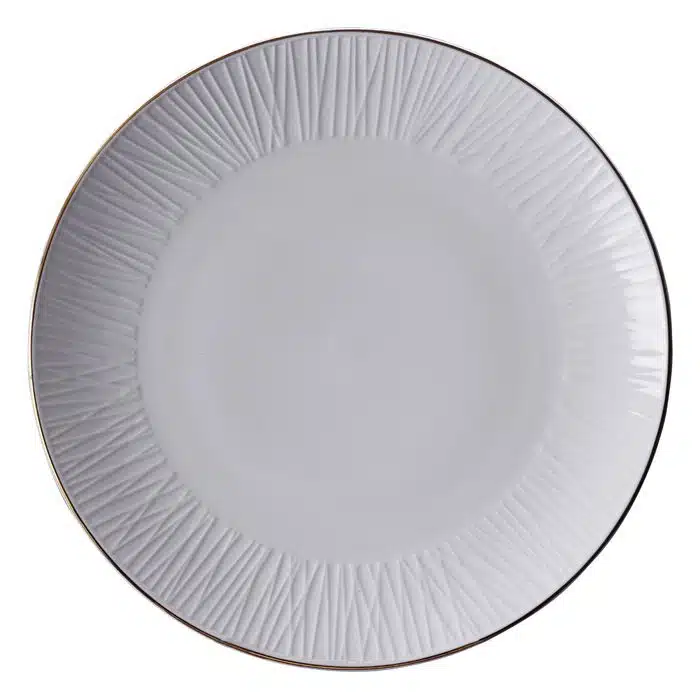 Weiß / Goldener Teller Linien - Nippon White - 28,5 cm