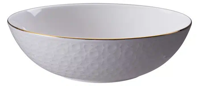 Weiß / Goldene Schale Streifen - Nippon Weiß - 21 x 6,3 cm 1100 ml